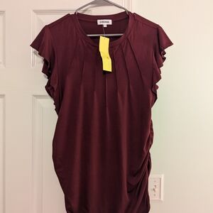 Women's Maternty Burgundy Top